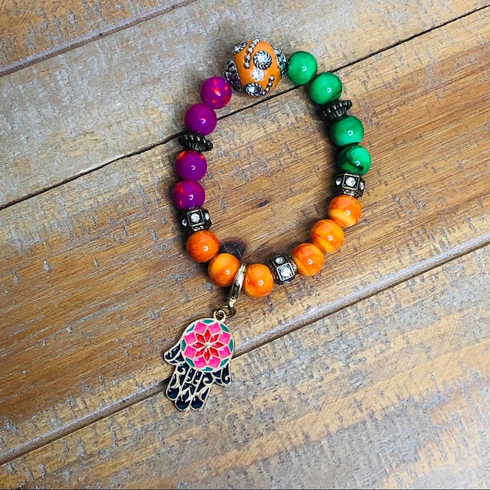 Hamsa Beaded Bracelet
